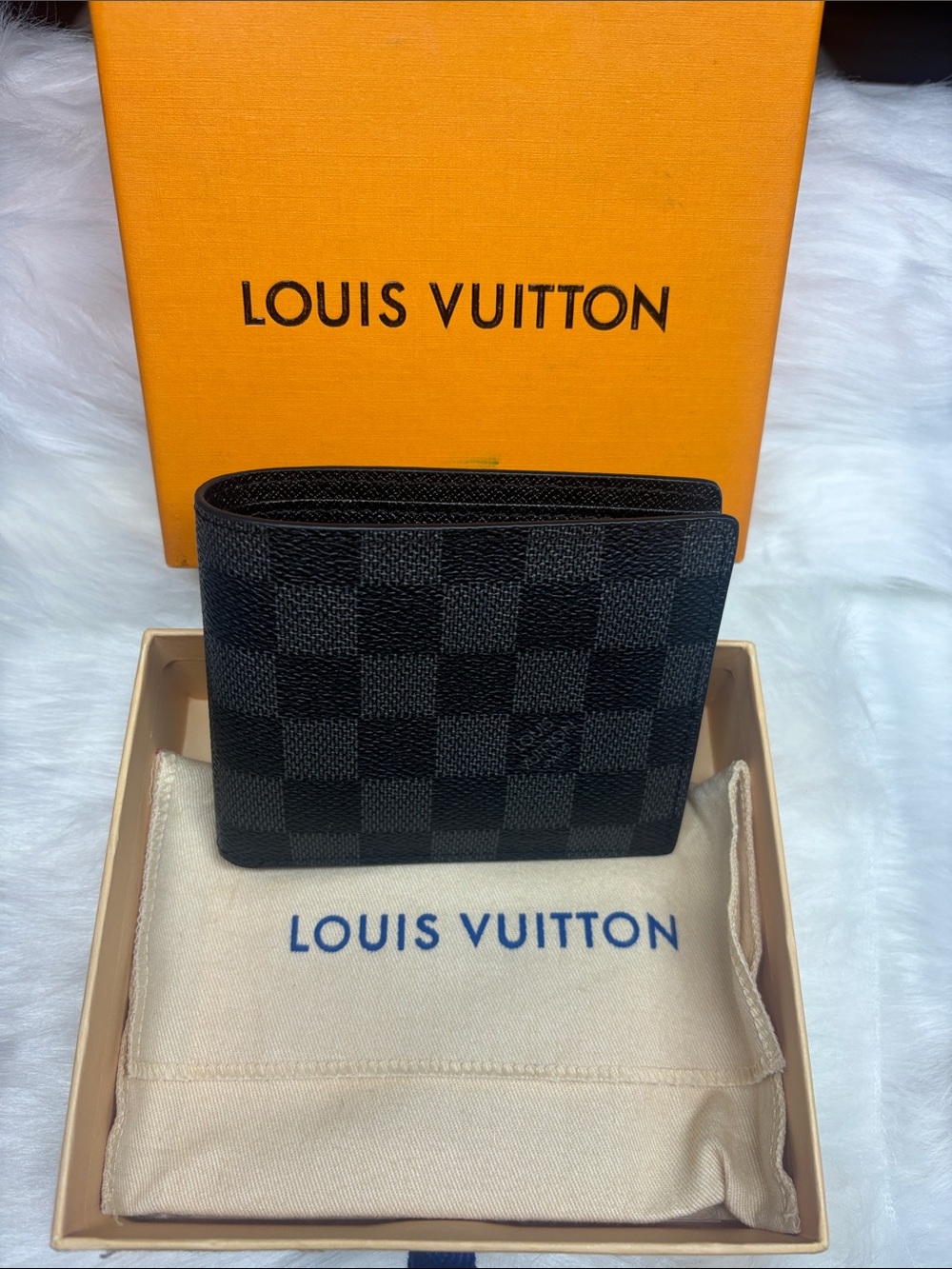 Louis Vuitton Black Damier Graphite Bifold Money Clip